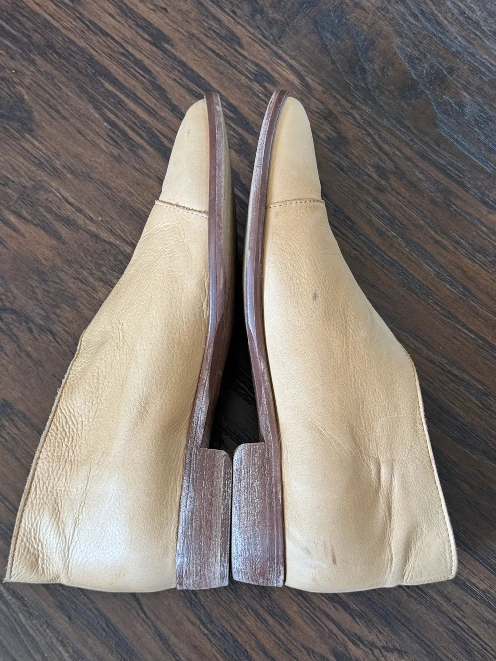 Free People Tan Leather Pointed Slip-On Flats